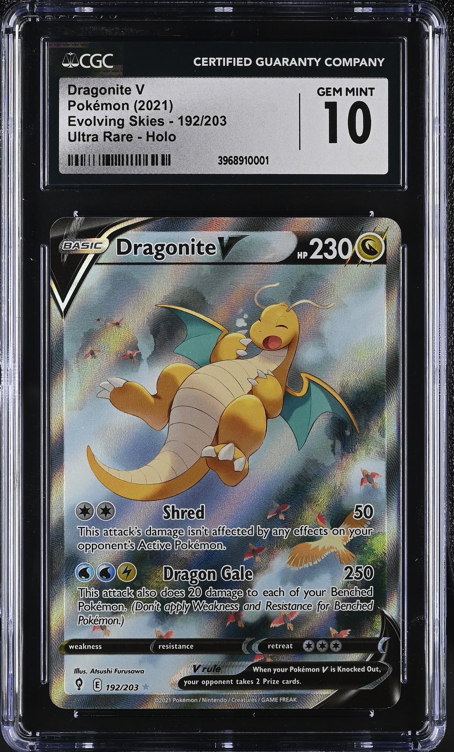 Ducky - Singles Graded - 2021 POKEMON SWSH EVOLVING SKIES DRAGONITE ALT CGC 10!