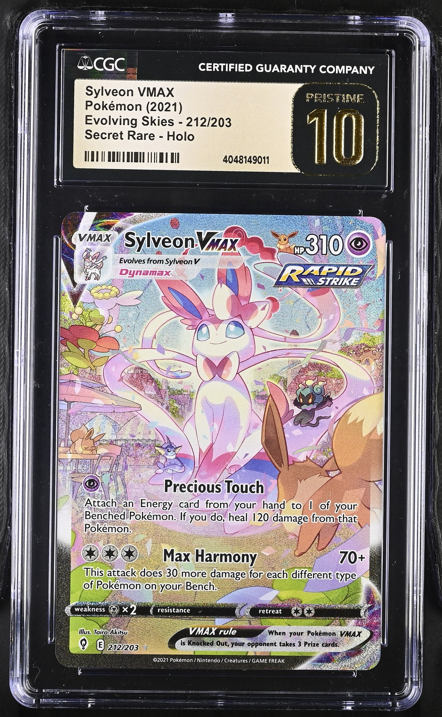 Ducky - Singles Graded - 2021 POKEMON SWSH EVOLVING SKIES SYLVEON CGC PRISTINE!