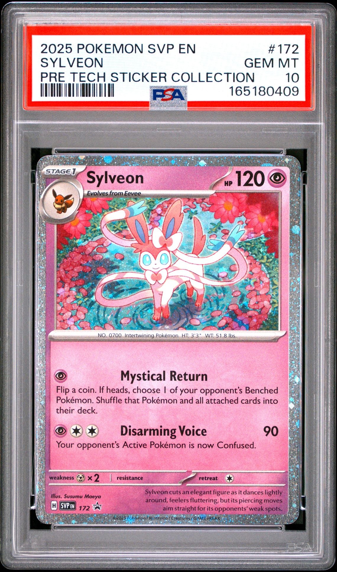 Singles Graded - 2025 POKEMON SVP EN-SV BLACK STAR PROMO 172 SYLVEON PRISMATIC EVOLUTIONS TECH STICKER COLLECTION PSA 10!