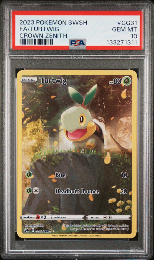 Singles Graded - 2023 POKEMON SWORD AND SHIELD CROWN ZENITH GG31 FULL ART/TURTWIG PSA 10! (Copy)