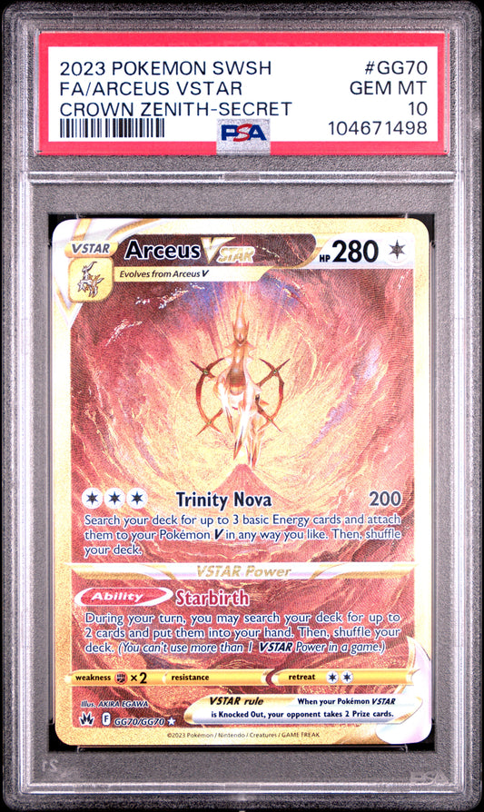 Singles Graded - 2023 POKEMON SWORD AND SHIELD CROWN ZENITH GG70 FULL ART/ARCEUS VSTAR SECRET PSA 10!