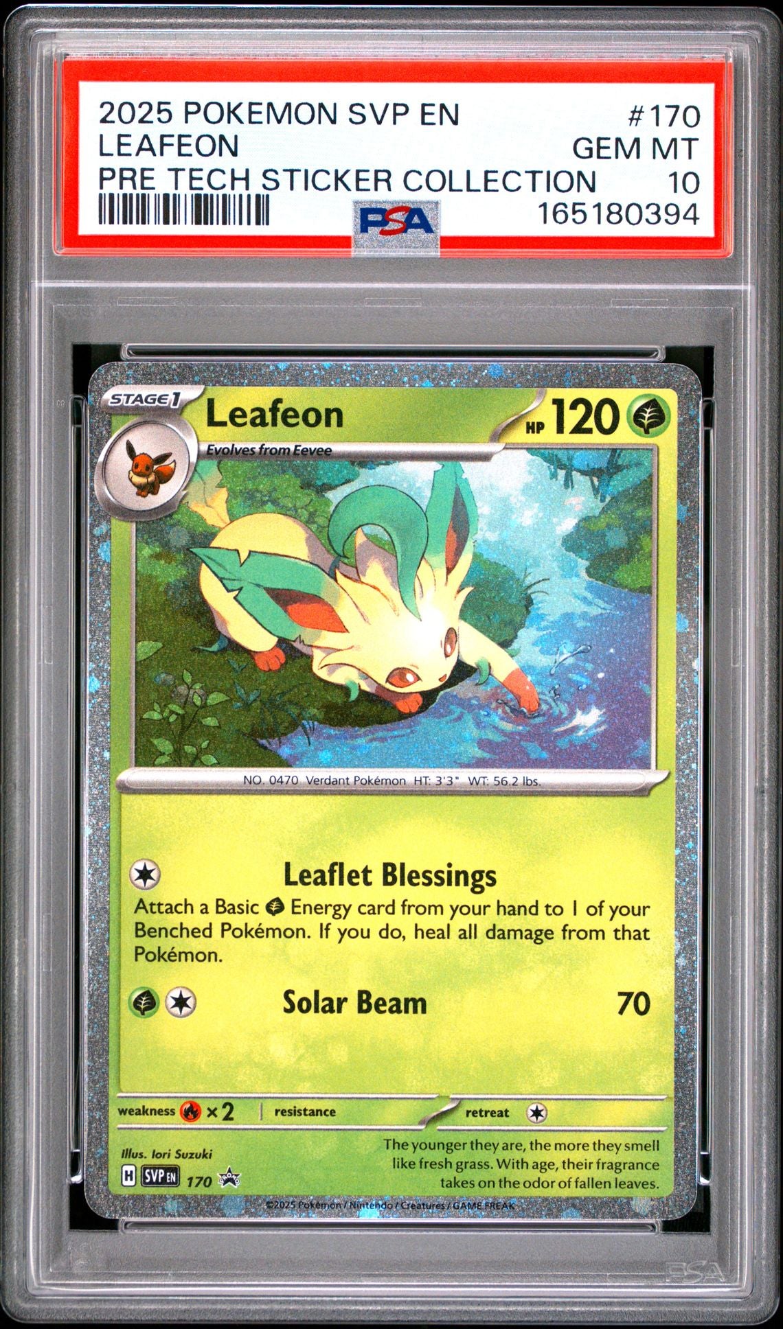 Singles Graded - 2025 POKEMON SVP EN-SV BLACK STAR PROMO 170 LEAFEON PRISMATIC EVOLUTIONS TECH STICKER COLLECTION PSA 10!