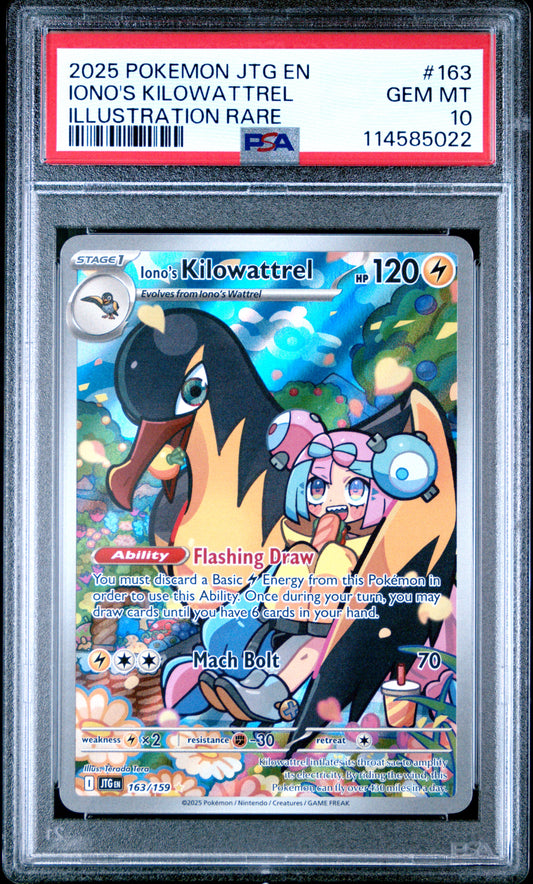 Singles Graded - 2025 POKEMON JTG EN-JOURNEY TOGETHER #163 IONO'S KILOWATTREL ILLUSTRATION RARE!
