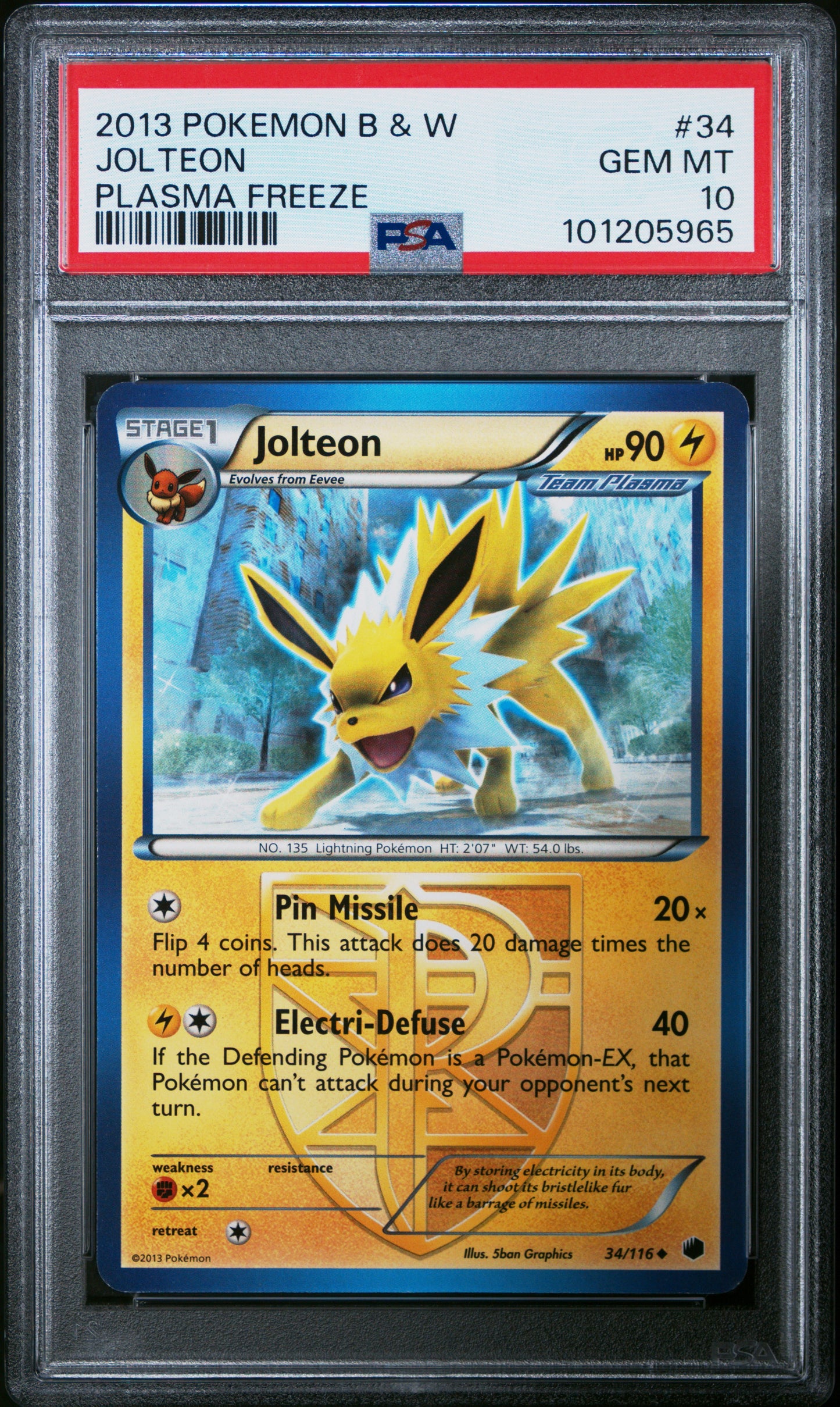Destiny Wheel - Singles Graded - 2013 POKEMON B&W PLASMA FREEZE JOLTEON NON HOLO PSA 10!