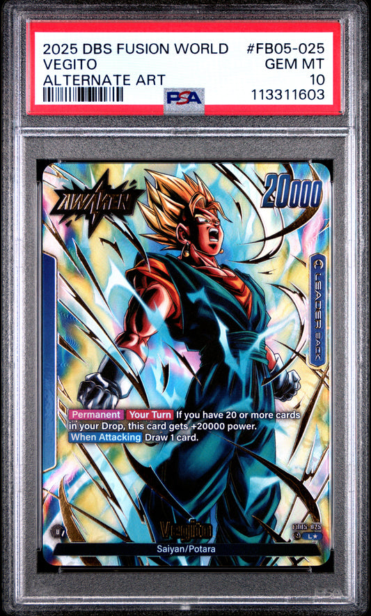 Singles Graded - 2025 Fusion World Vegito Alt Leader 025 PSA 10!