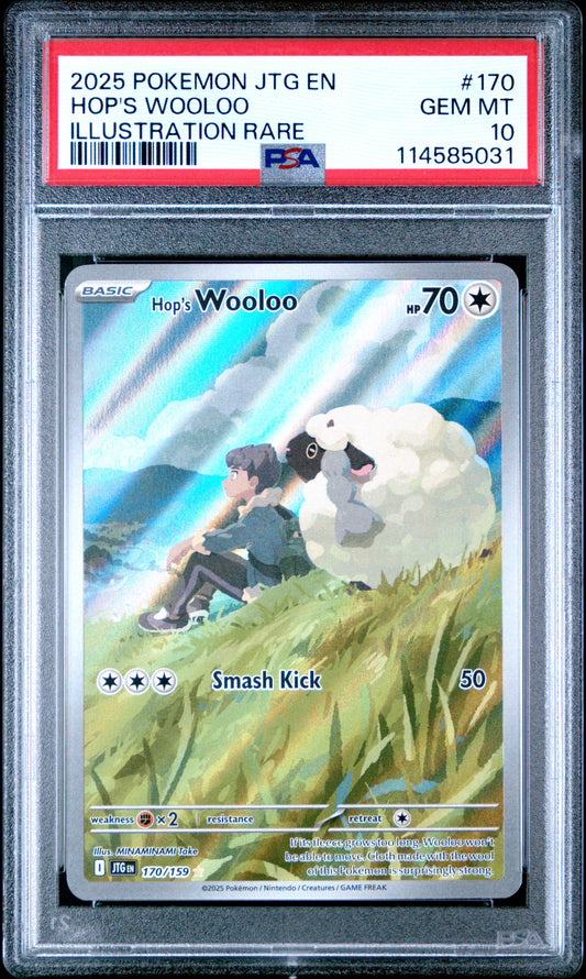 Singles Graded - 2025 POKEMON JTG EN-JOURNEY TOGETHER #170 HOP'S WOOLOO ILLUSTRATION RARE!